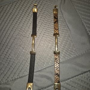 Gold and Black & Brown Snake Print Bracelets